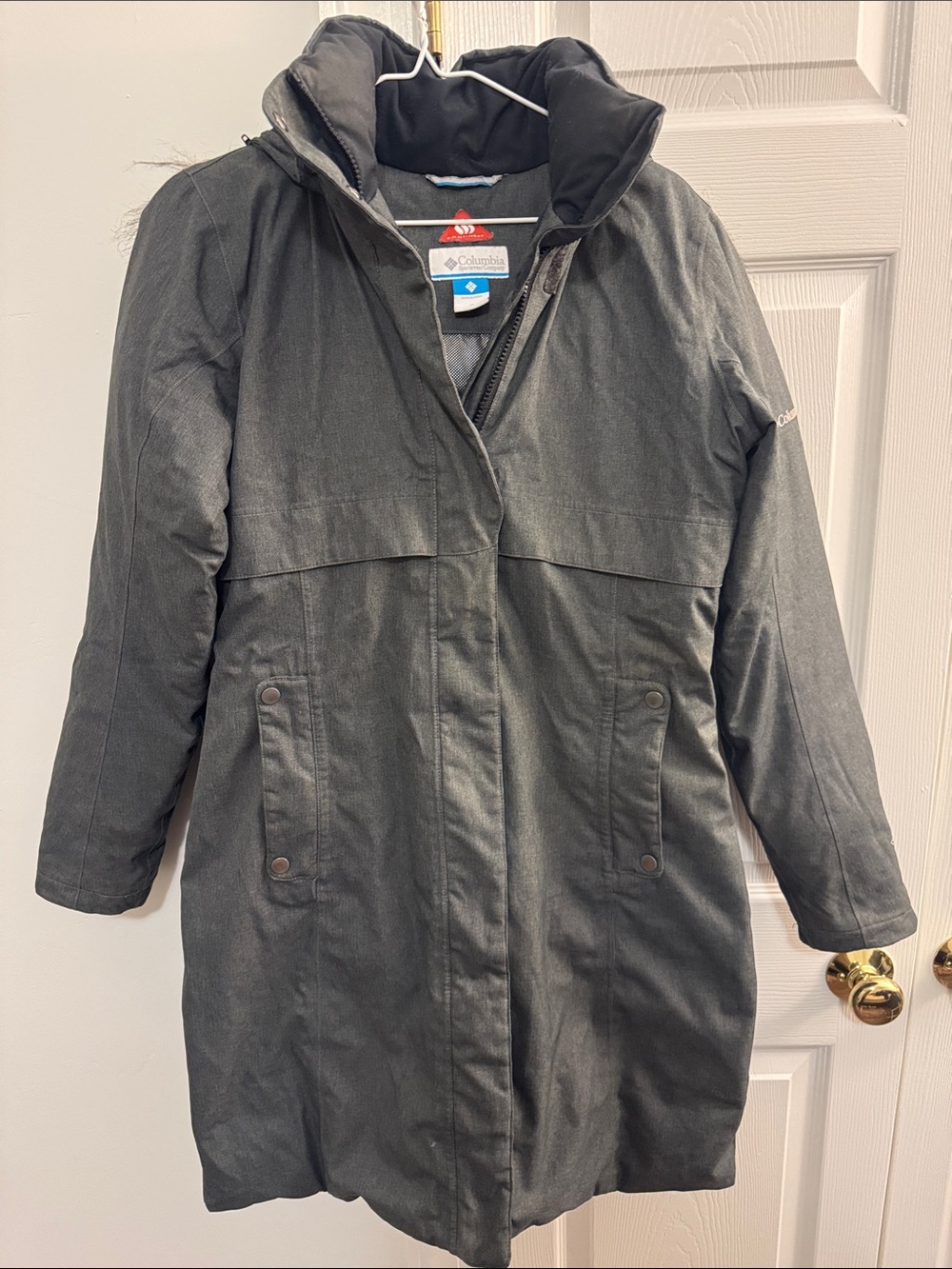 Columbia Women's Charcoal Hooded Trench Coat